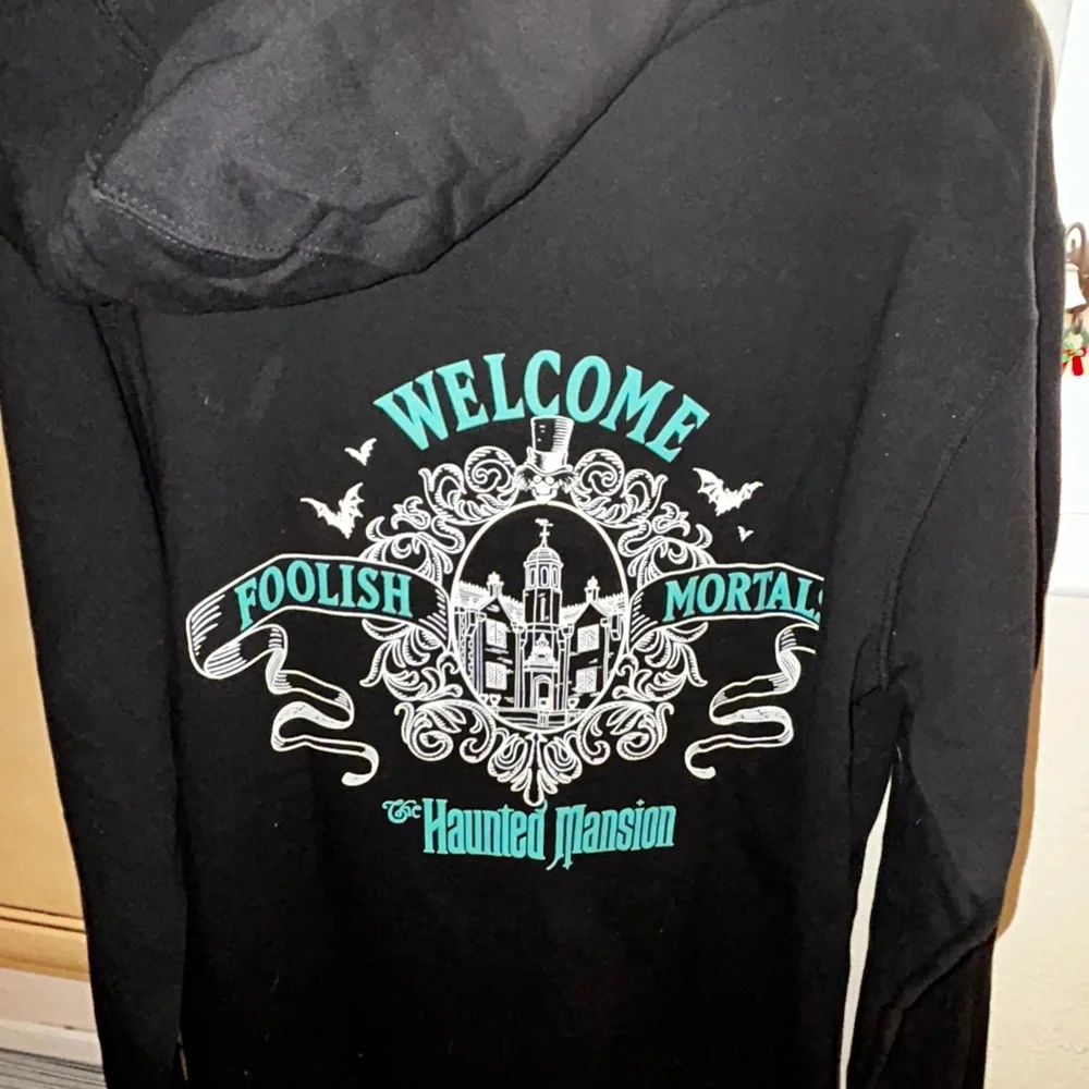 Black Disneyland Haunted Mansion Glow in the Dark Zip-Up Hoodie - Picture 4 of 5
